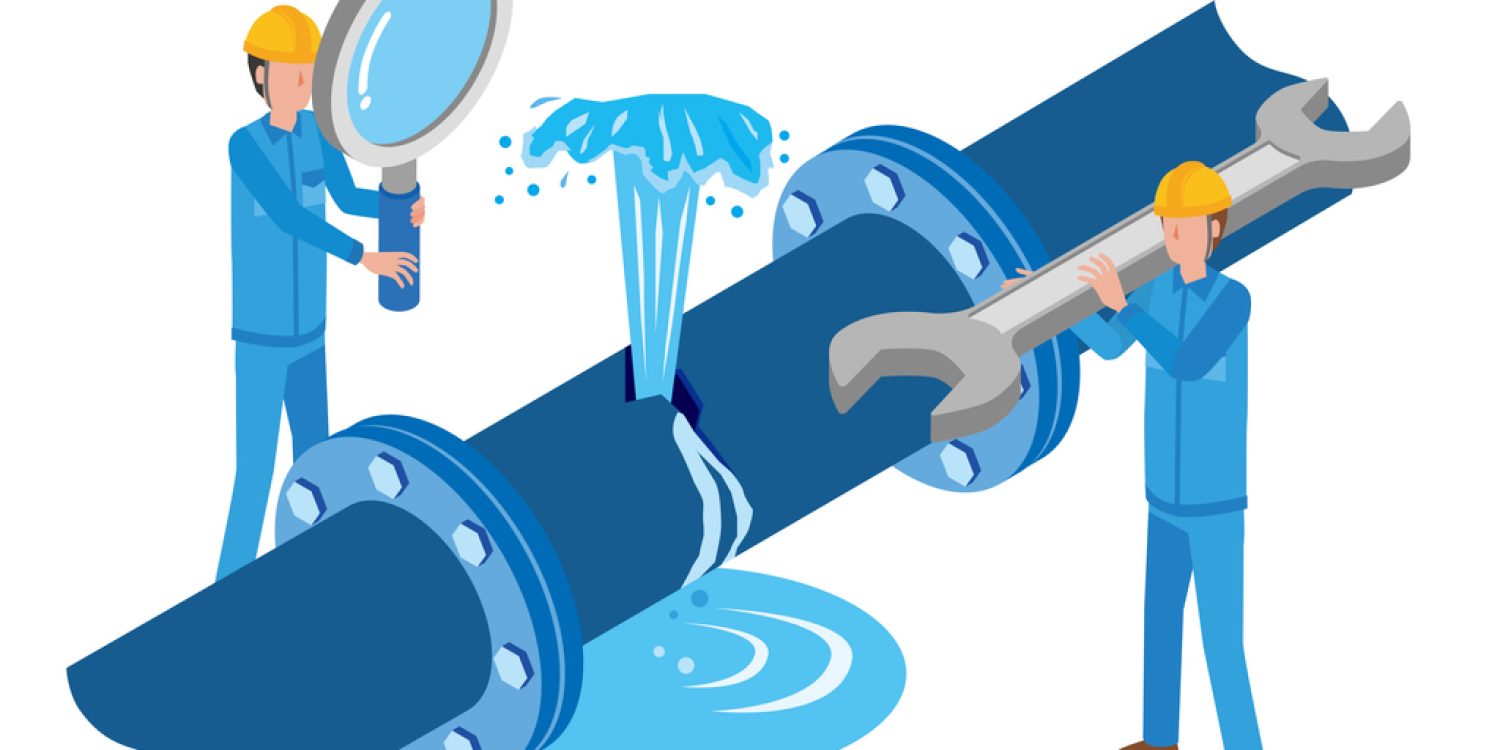 Image of water pipe repair work